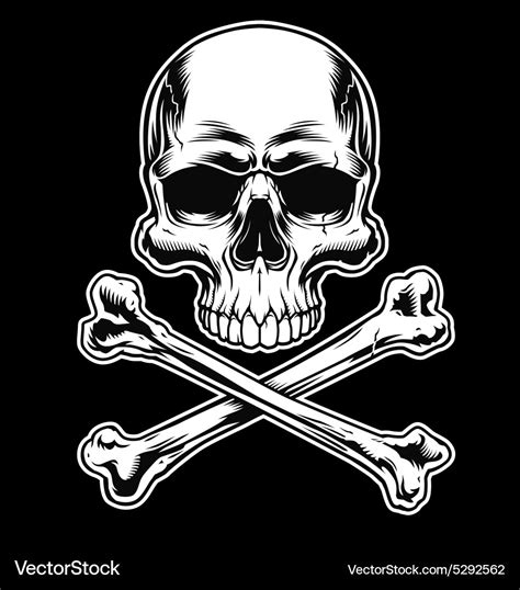 Skull And Crossbones On Black Royalty Free Vector Image