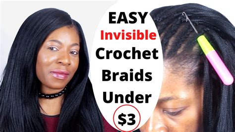 How To Crochet Braids Straight Hair With Invisible Knotless Part Youtube