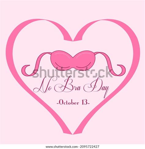 No Bra Day October 13 Decorated Stock Vector Royalty Free 2095722427