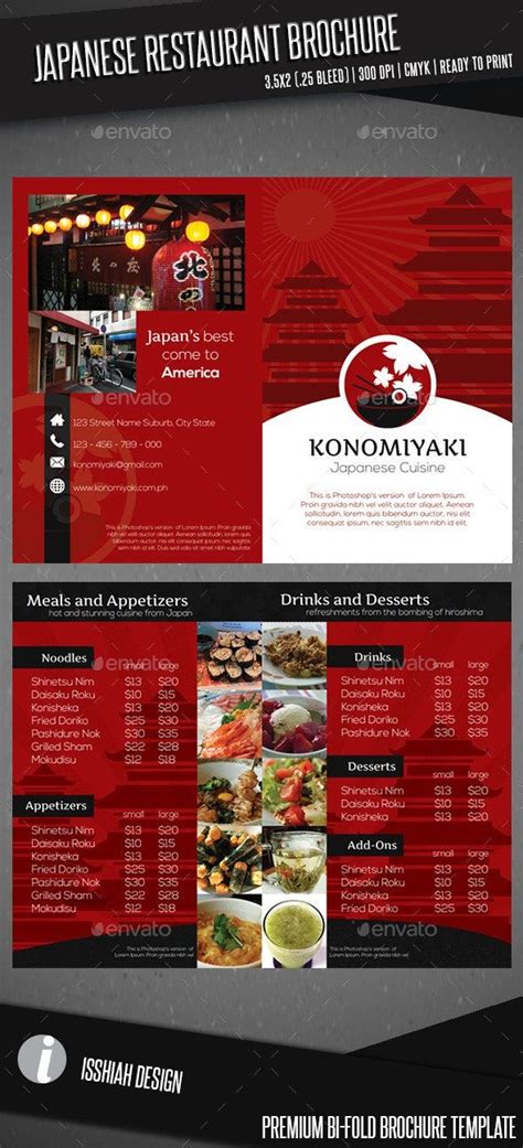 Japanese Restaurant Brochure Bifold Template By Isshiah Graphicriver