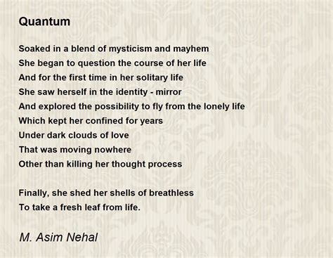 Quantum By Dr M Asim Nehal Quantum Poem