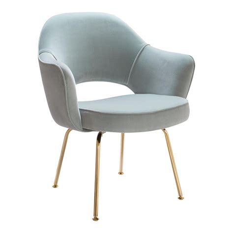 Great savings & free delivery / collection on many items. Saarinen Executive Arm Chairs in Celadon Velvet, 24k Gold ...