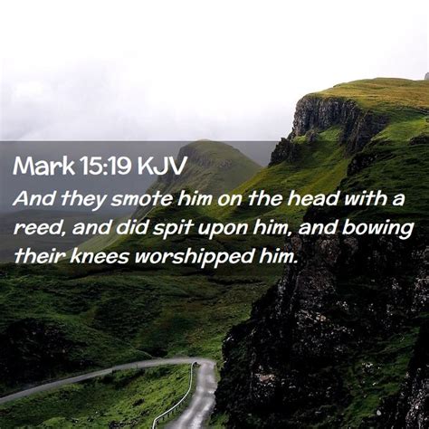 Mark 1519 Kjv And They Smote Him On The Head With A Reed And