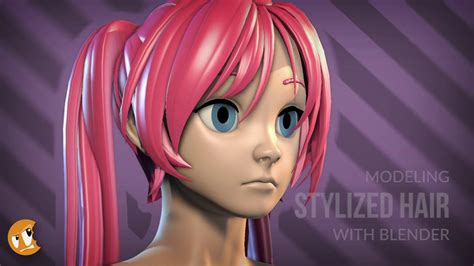 how to model cartoon style hair in blender bezier curves tutorial youtube