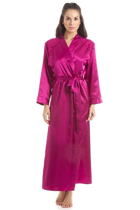 Luxury Pink Satin Long Length Dressing Gown Wrap