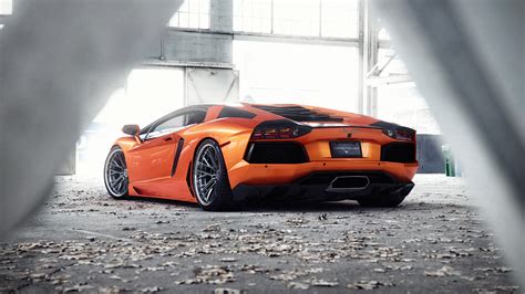Orange Lamborghini Aventador Supercar Wallpapers Wallpaper Cave