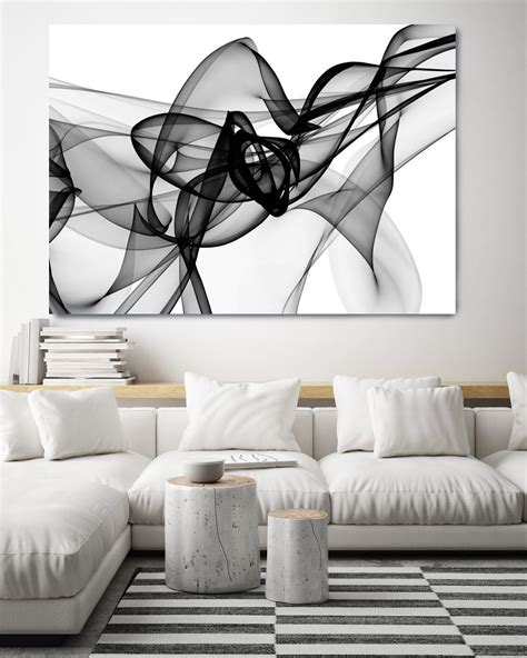 Black And White Wall Art Abstract Canvas Print Large Painting