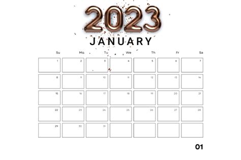 January 2023 New Year Calendar Template Postermywall