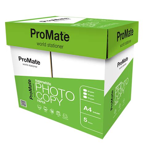 Promate Photocopy Paper A4 80gsm Box 2500 Sheets 500 X 5 Packs