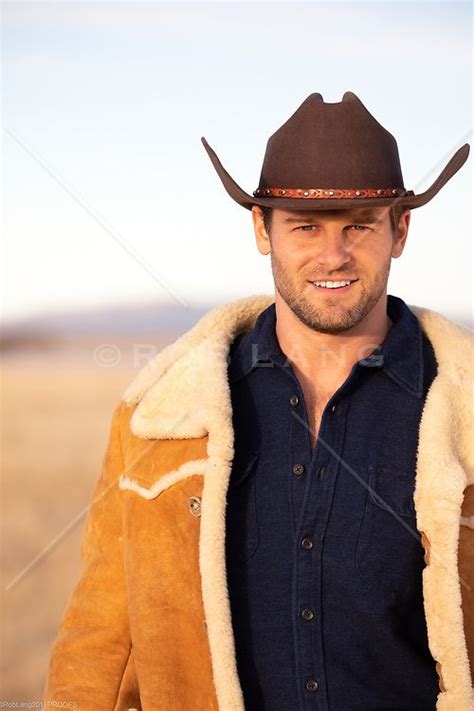 Hot Cowboy In A Shearling Coat On A Ranch Rob Lang Images Licensing