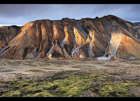 Sidelit Landmannalaugar Iceland Iceland Natural Landmarks