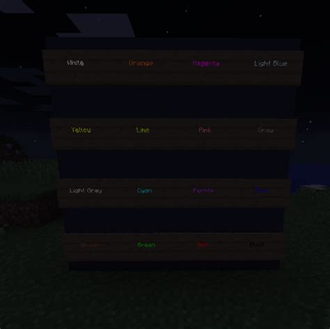 All Of The New Glowing Sign Colors Rminecraft