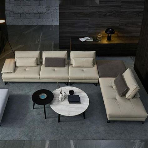 Contemporary Designed Luxurious Leather Sectional Sofa Set Leather
