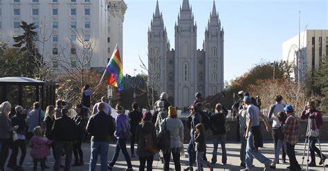 Hundreds Protest Mormon Lgbt Policy Cbs News