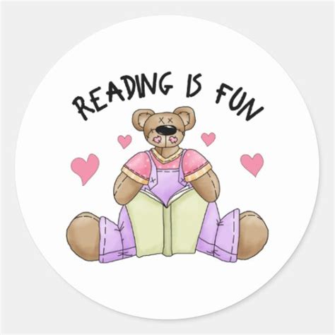 Reading Is Fun Classic Round Sticker Zazzle