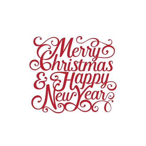 Free Vector Merry Christmas And Happy New Year Text Calligraphic