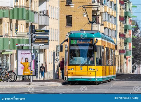 The Iconic Yellow Trams Of Norrkoping Sweden Editorial Stock Photo