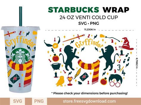 Gryffindor Harry Potter Starbucks Wrap SVG (FSD-B31) - Store Free SVG