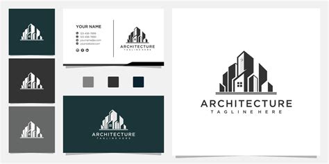 Simple Modern Building Architecture Logo Design With Line Art