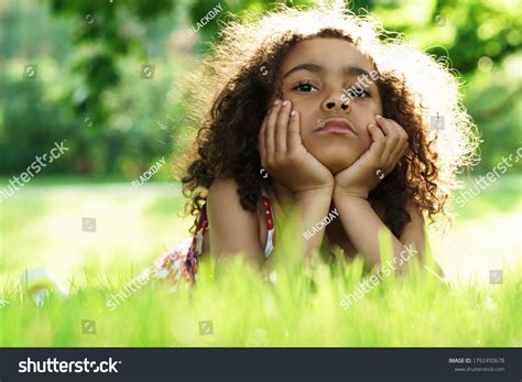 Portrait Cute Black Girl Lying On Stock Photo 1792450678 Shutterstock