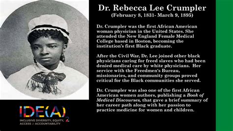 Black History Month Spotlight Dr Rebecca Lee Crumpler St Marys