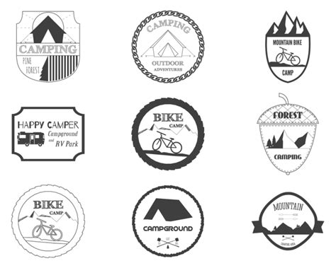 free set of retro badges and label logo graphics camping badges and travel logo emblems