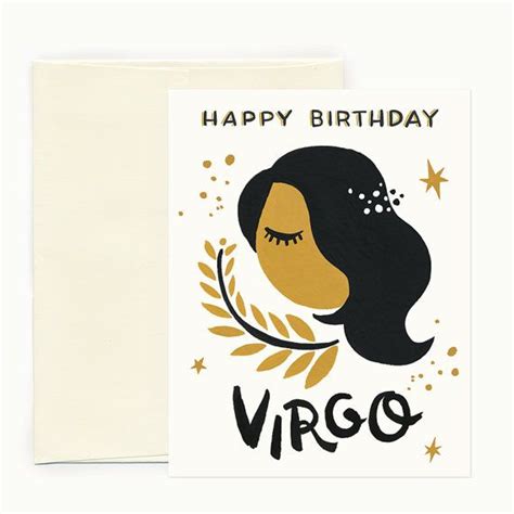 Virgo Birthday Zodiac Greeting Card Free Shipping Virgo Birthday