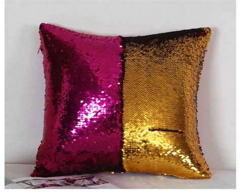2018 Diy Mermaid Sequin Cushion Cover Magical Throw Pillowcase 40x40cm