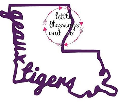 Geaux Tigers Louisiana Decal Louisiana State Shape Decal Lsu Decal