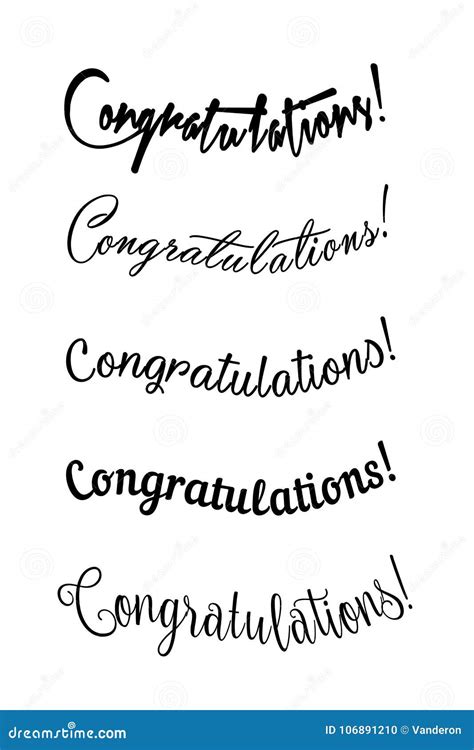 Congratulations Lettering Calligraphy Handwritten Phrase For Your