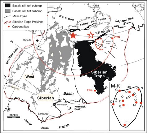Distribution Of The Siberian Trap Event After Fig 1 In Reichow Et Al