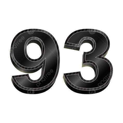 Gradient Numbers Vector Hd Png Images Black Gradient 3d Number 93 93
