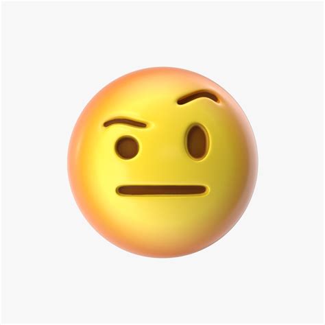 Emoji 24 Face Raised Eyebrow 3d Modell 9 Max Fbx Obj Ma C4d