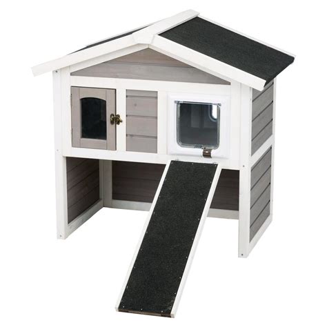 This cat house comes with a heating system and will surely provide great winter comfort to your cat. TRIXIE 30.5 in. x 21.5 in. x 29.5 in. Insulated Cat Home ...