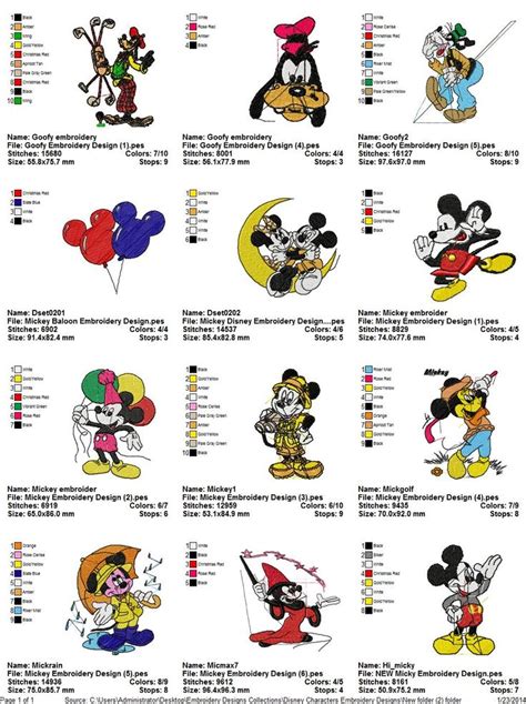 Collection Disney Characters Embroidery Designs 02 Brother Embroidery