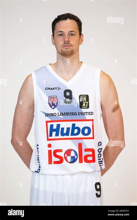 Limburgs Jonas Delalieux Poses At A Photoshoot Of Belgian Basketball