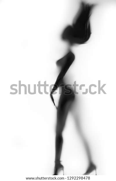 Sexy Silhouette Woman Posing Behind Matte Stock Photo Shutterstock
