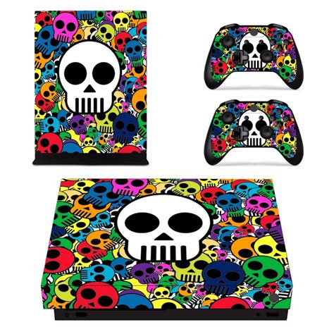 Colorful Skulls Full Set Faceplates Skin Stickers For Xbox One X