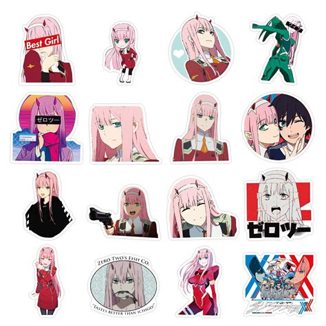 Darling In The Franxx 02 Stickers 100pcs Vinyl Waterproof Zero Two