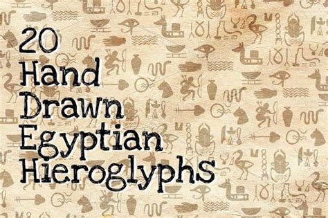 20 Hand Drawn Egyptian Hieroglyphs Egyptian Hieroglyphics How To