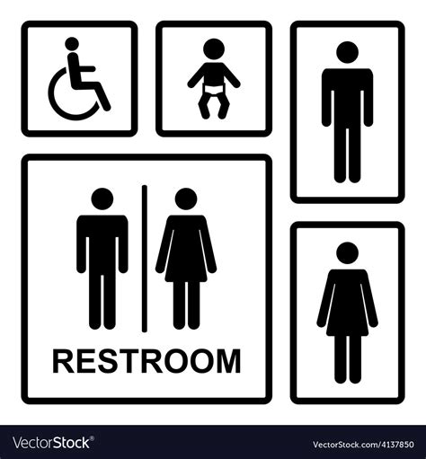 Restroom Icons Set Royalty Free Vector Image Vectorstock