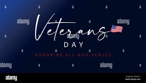 Veterans Day Honoring All Who Served Blue Banner Web Banner With