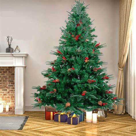 567ft Green Flocking Artificial Christmas Tree With300 Lights Bushy
