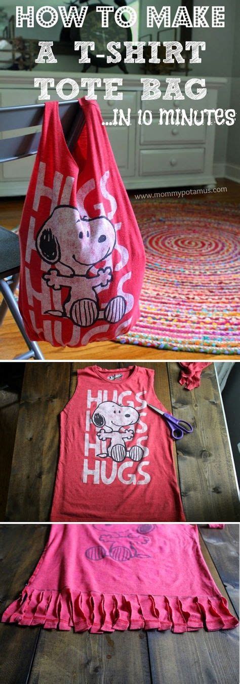 How To Make A No Sew T Shirt Tote Bag In 10 Minutes Diy Tote Diy Cat