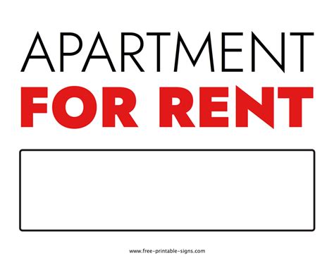 Printable Apartment For Rent Sign Free Printable Signs