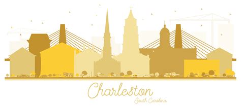 Charleston South Carolina City Skyline Golden Silhouette 17275224