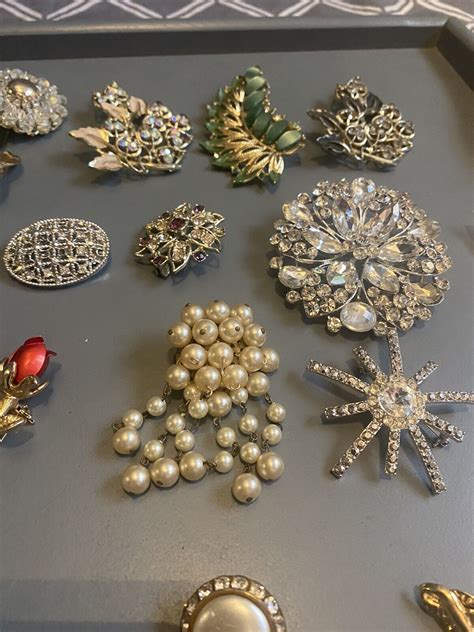 Vintage Mixed Brooches Costume Jewellery Job Lot Of 20 Ebay