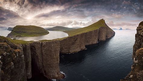 The Faroe Islands Hills Cascade Sea Hd Wallpaper Wallpaperbetter