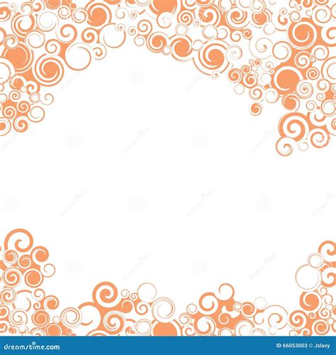 Swirly Seamless Orange Border Stock Vector Illustration Of Twirls