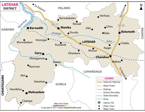 Buy Latehar District Map Online